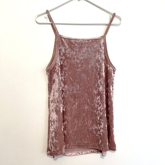 ALLISON JOY EVEREVE Cori Velvet Tank Blush Light Pink Velour Sleeveless Preppy M - Picture 10 of 12
